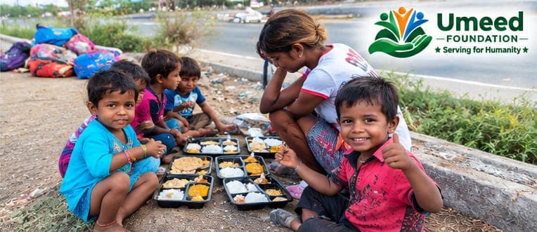 Roadside Slum Food Distribution Drive